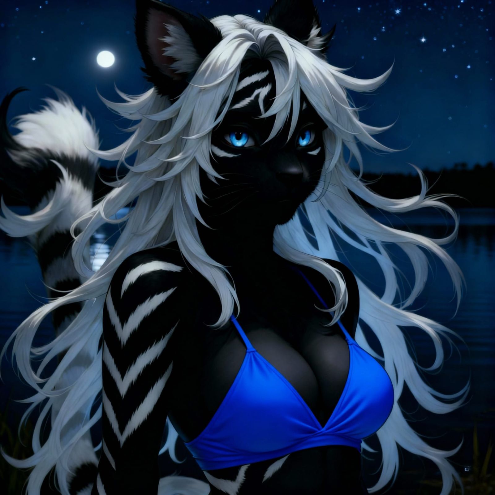 Anthro Tiger Woman in Fantasy Anime Style