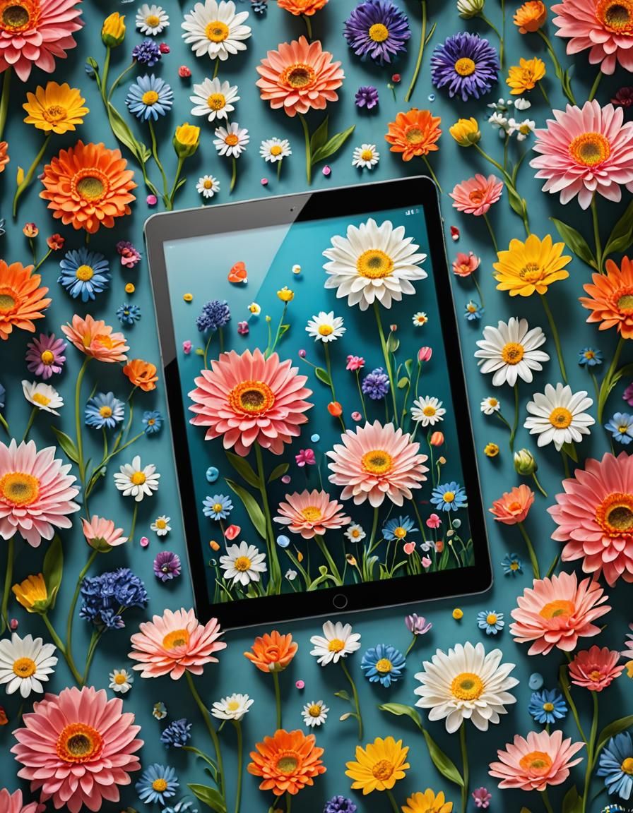 Magical Floral Fantasy Tablet Background