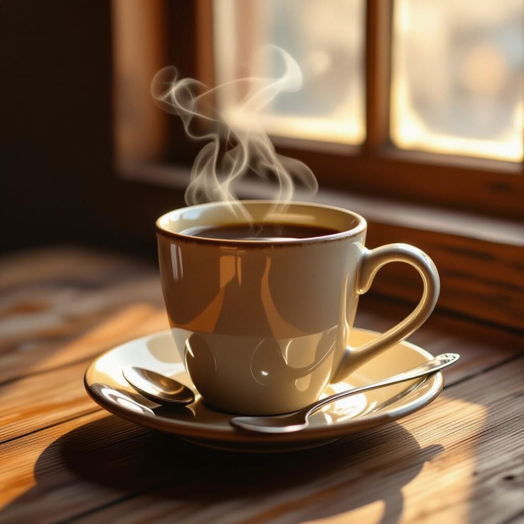 Cozy Coffee Mug in Golden Morning Light