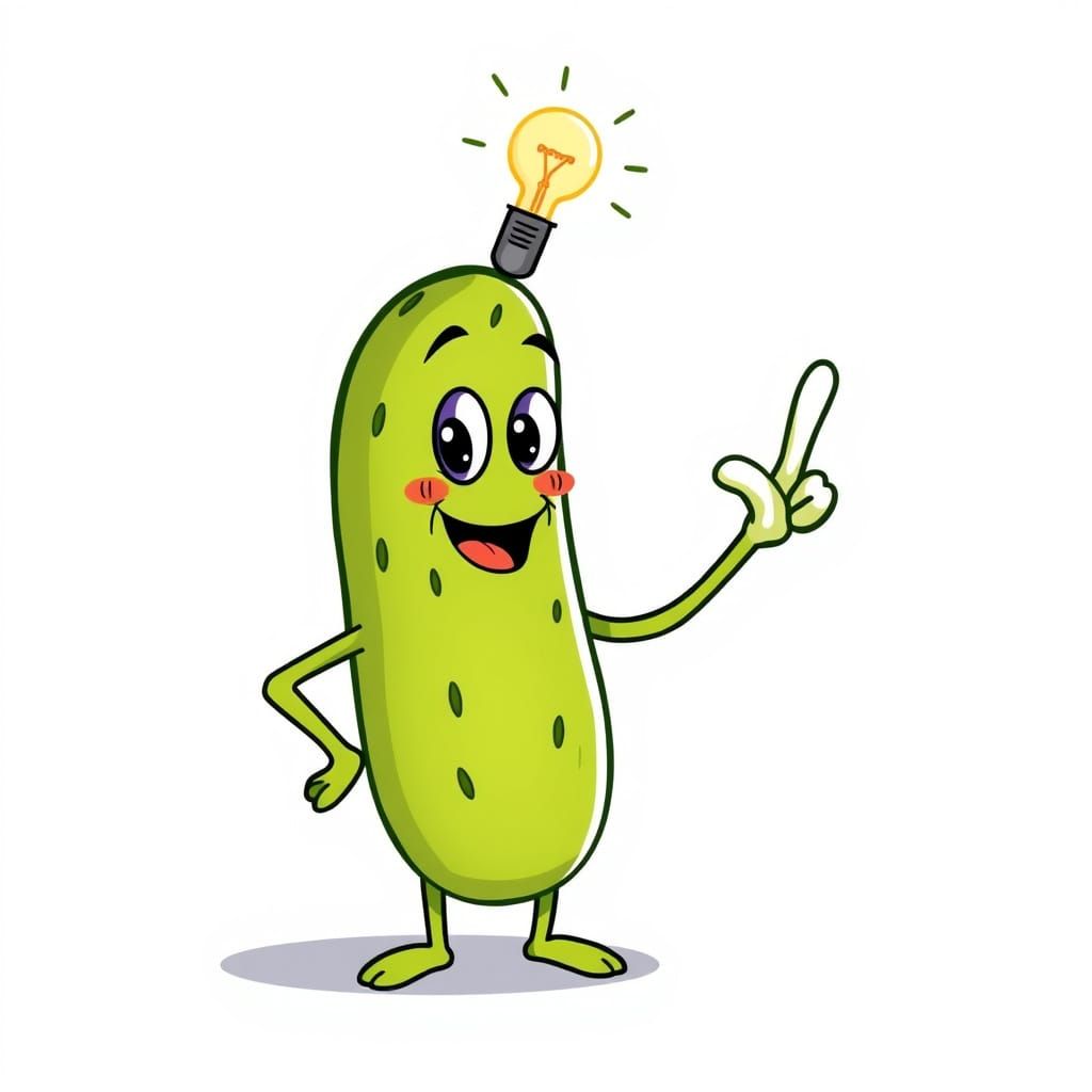 Surreal Cartoon Pickle Illuminates a Bright Idea