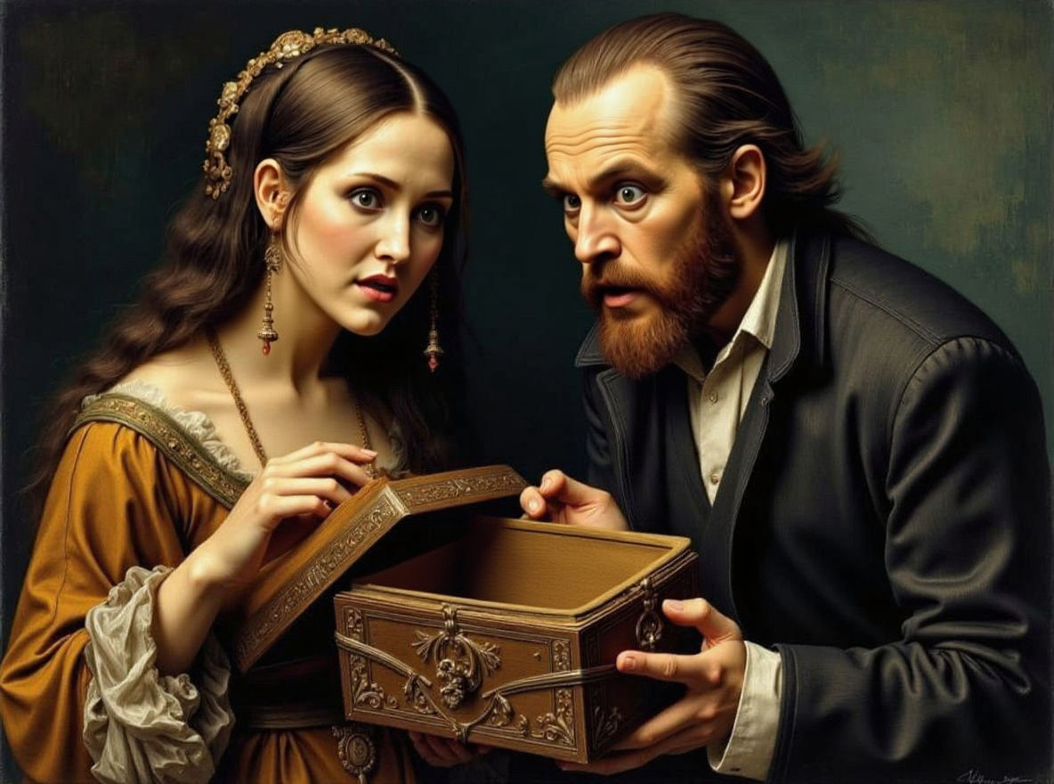 Mona Lisa Offers Van Gogh A Box With An Ear