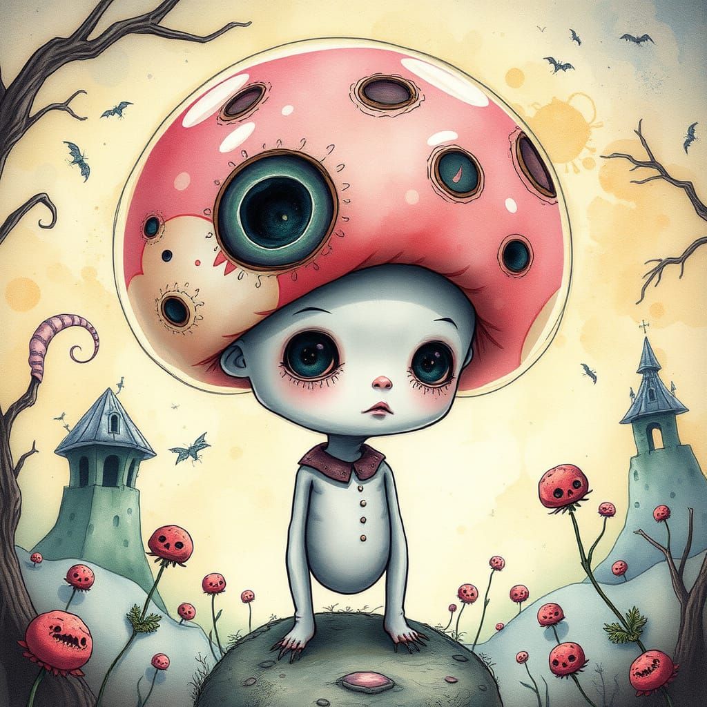 Surreal Whimsy Character in a Fantastical Dreamscape