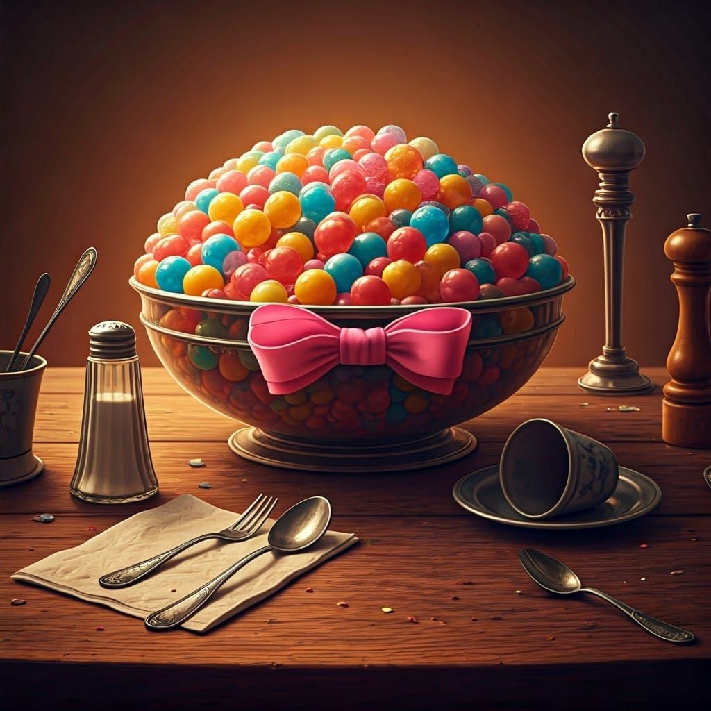 Gigantic Bubblegum Wonderland in Futuristic Style