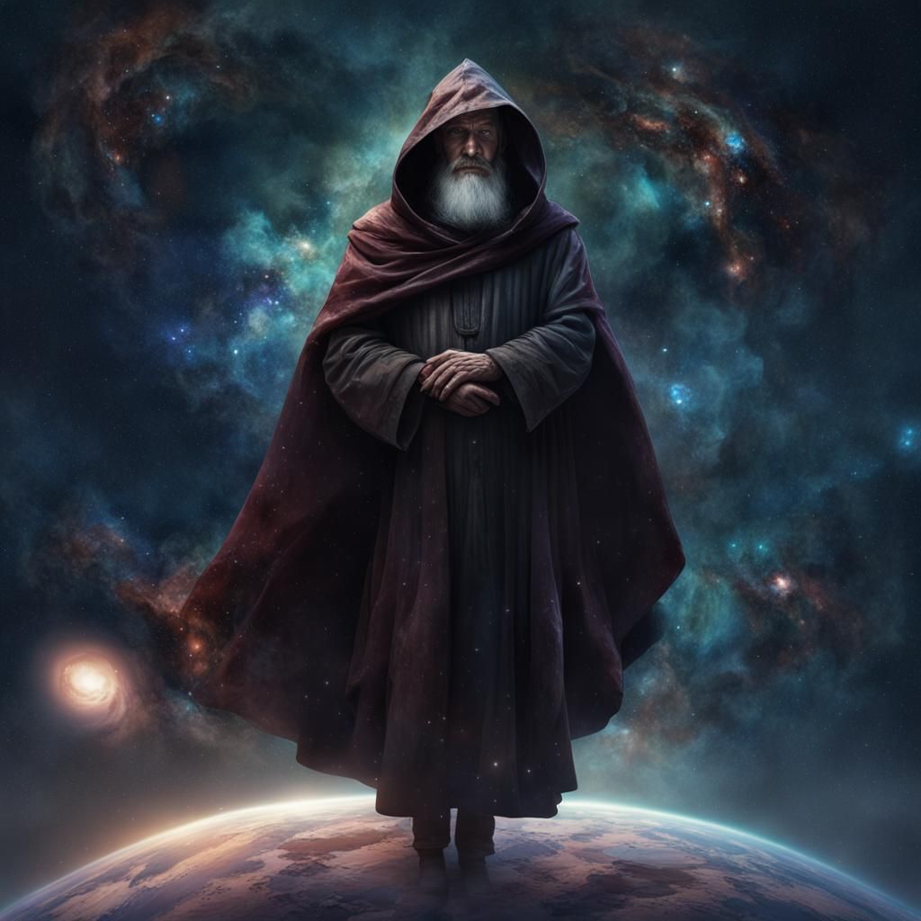 Mysterious Old Man Floats in Deep Space