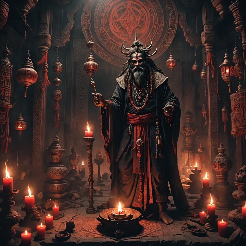 Mystical Tantrik Baba in Dark Fantasy Concept Art