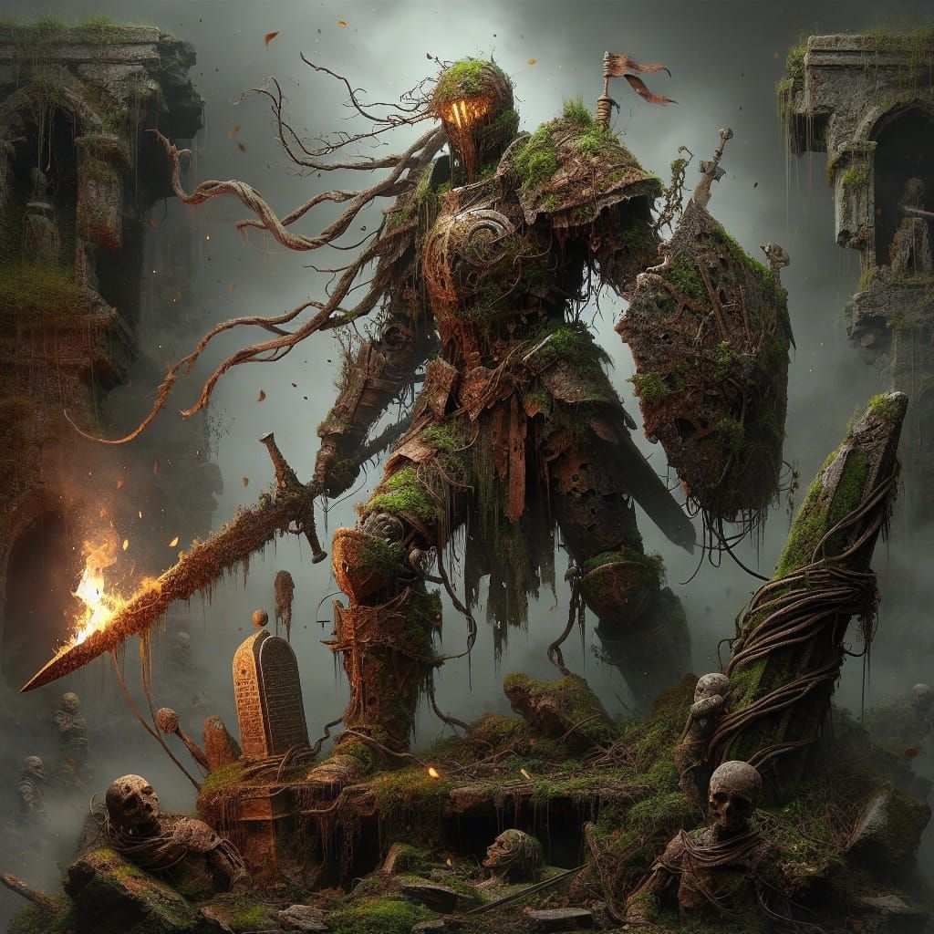 Forgotten Sentinel Amidst Ruins of a Forgotten Stronghold