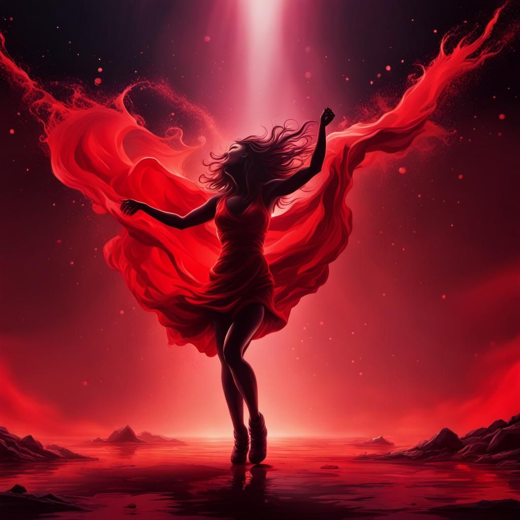 Apocalyptic Dancing Queen in Splash Art Style