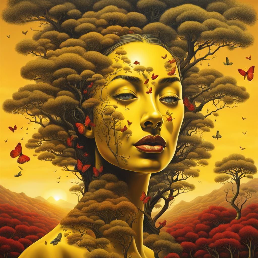 Yellow and Red Colors Making Love: Dali Style