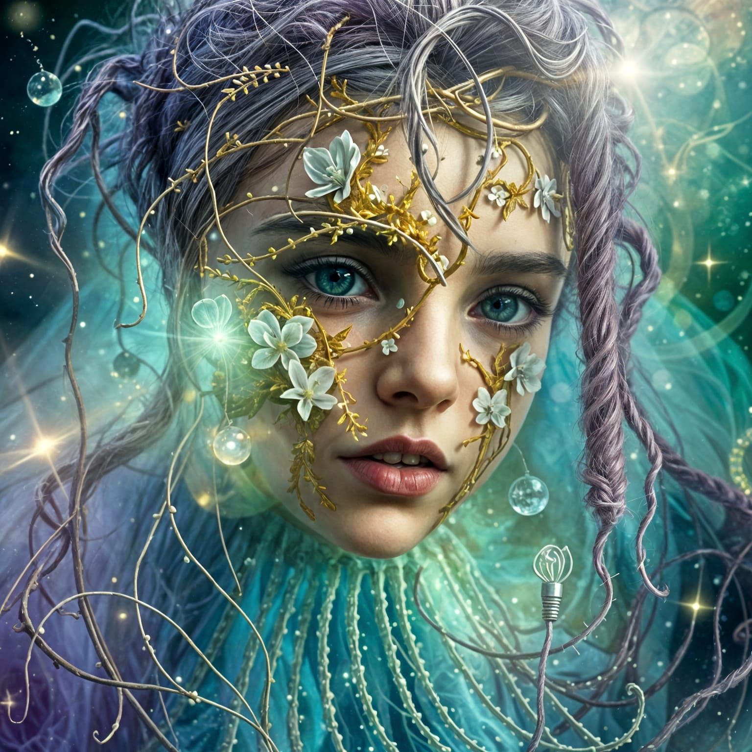 Enchanting Portrait in Magic Realism Style