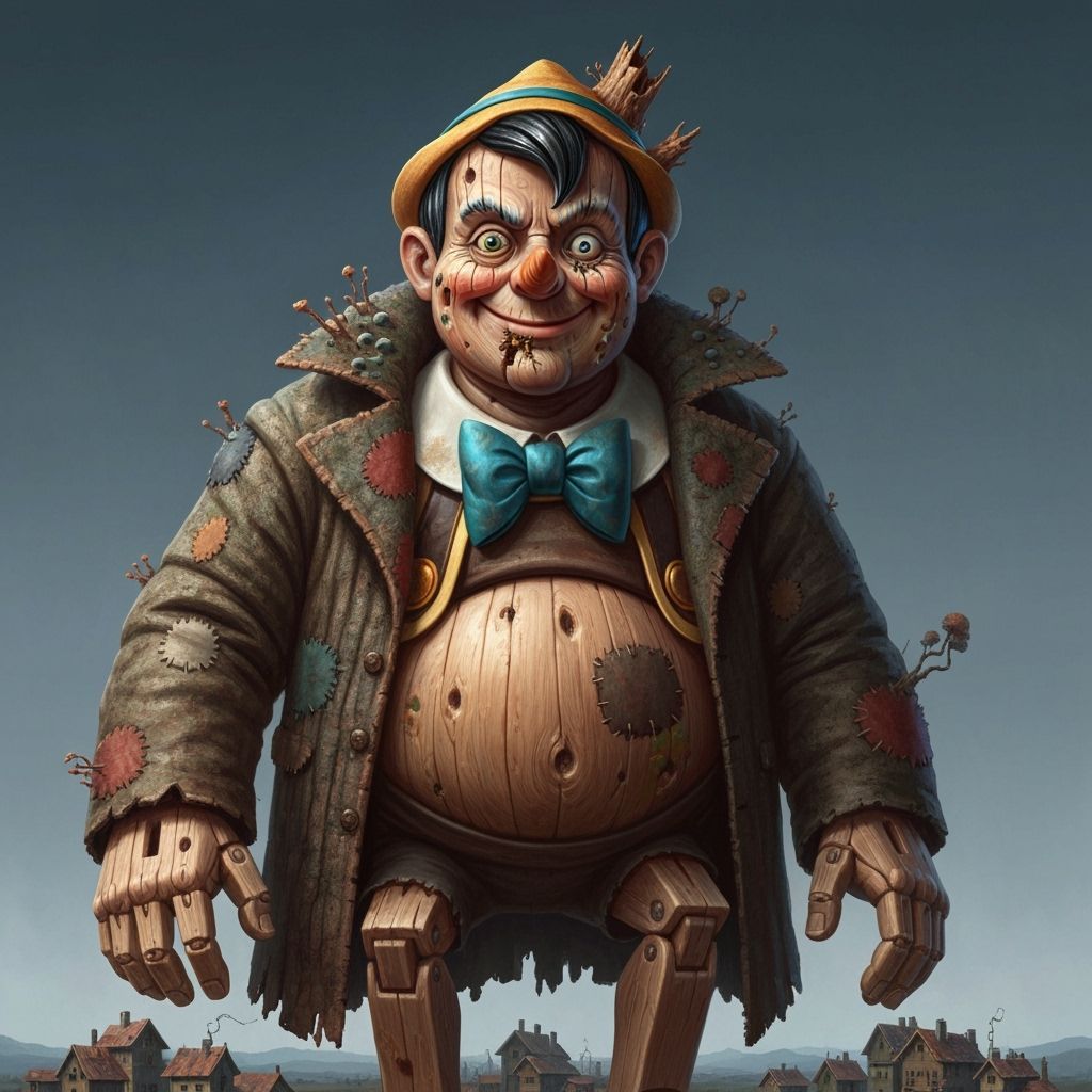 Grotesque Old Pinocchio Guardian Giant in Digital Painting