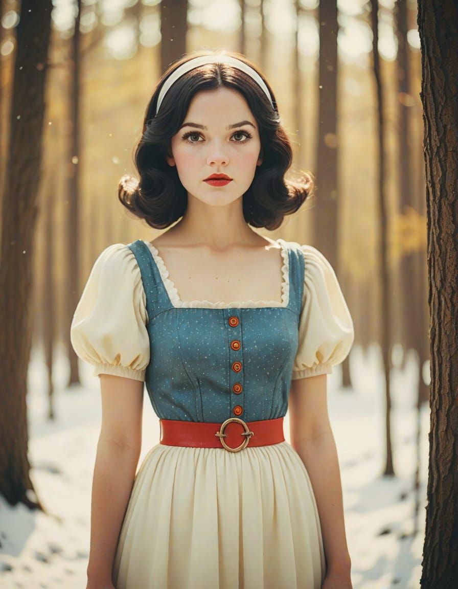 Snow White in 1970s Retro Photography Style
