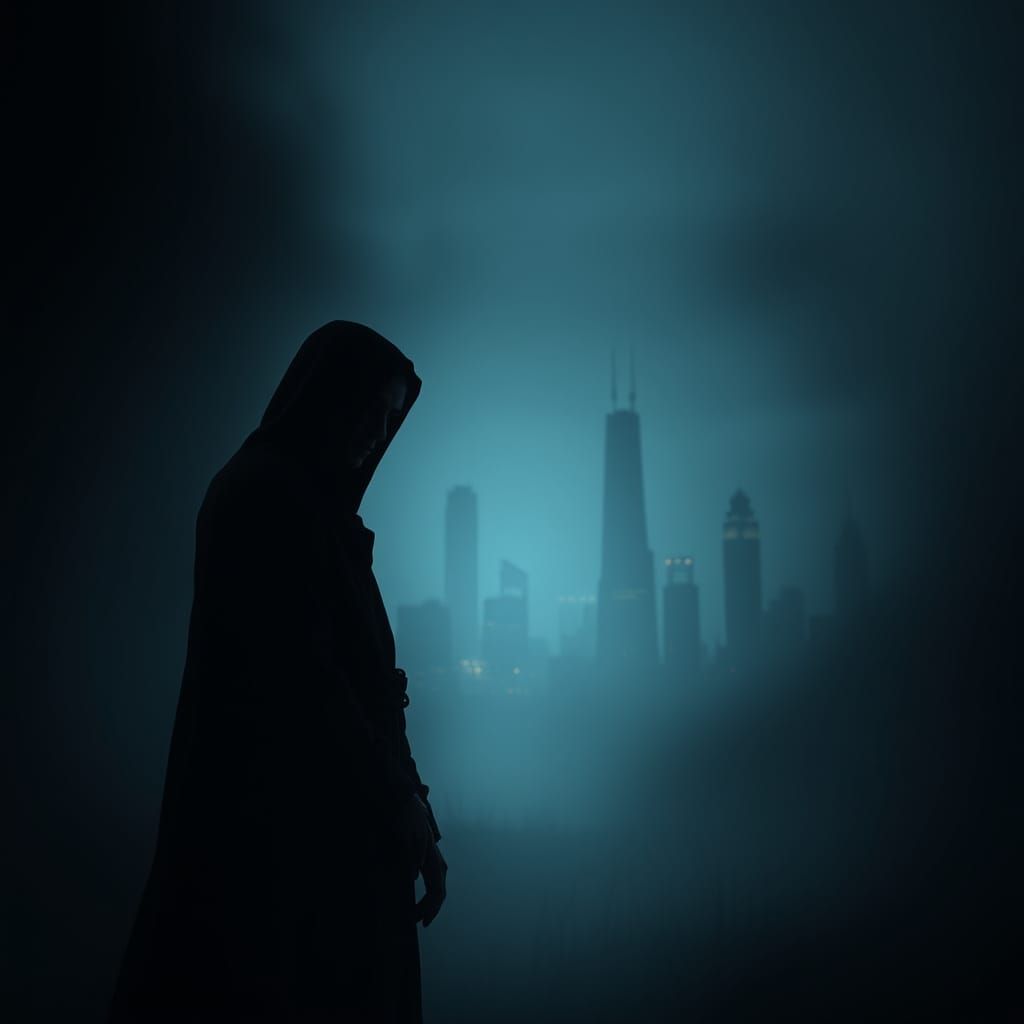 Cultist in Dystopian Shadows