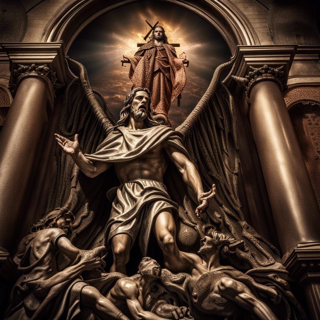 Christ Confronts Modern Church: Hyperrealistic 64MP Image