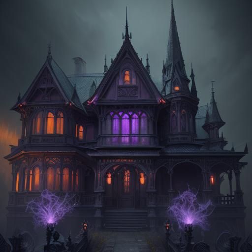 Haunted Victorian House with Towers, Hyperrealistic Concept ...