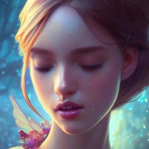 Detailed Fairy Portrait in Fantasy Art Style