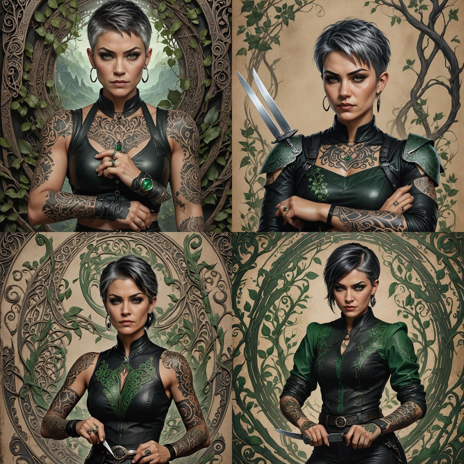 Tattooed Woman Assassin Character Concept Art