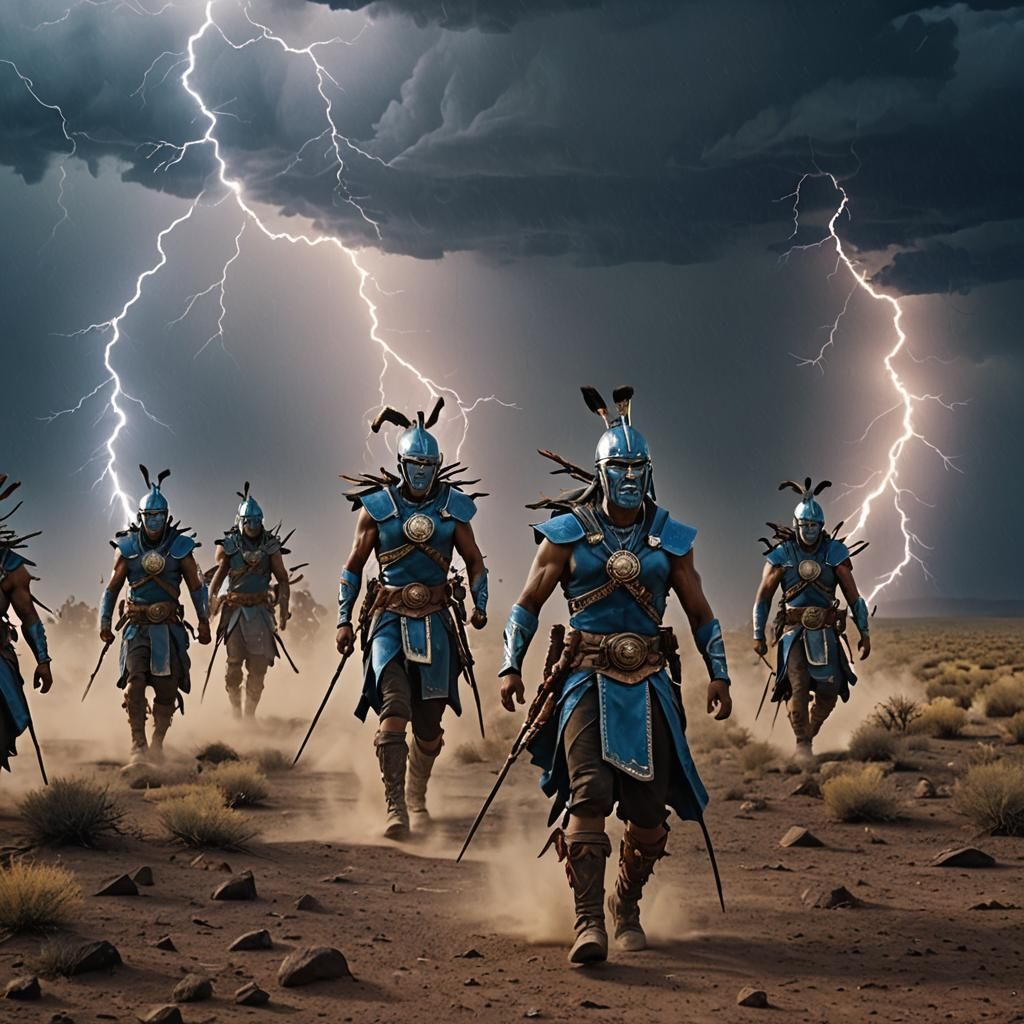 Tribal Warriors March Through Stormy Desert