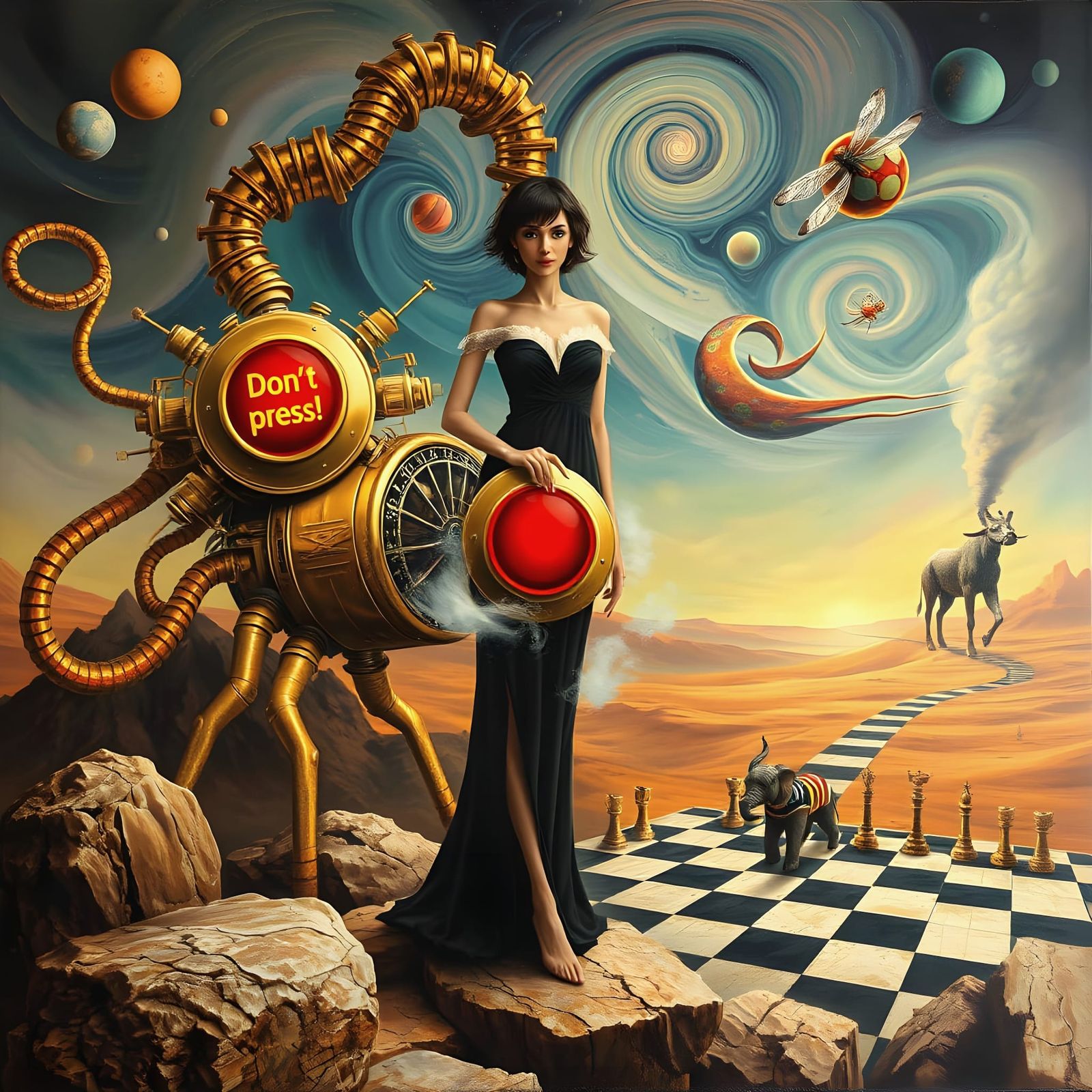 Dalí-inspired: Don't Press the Button! 🔴