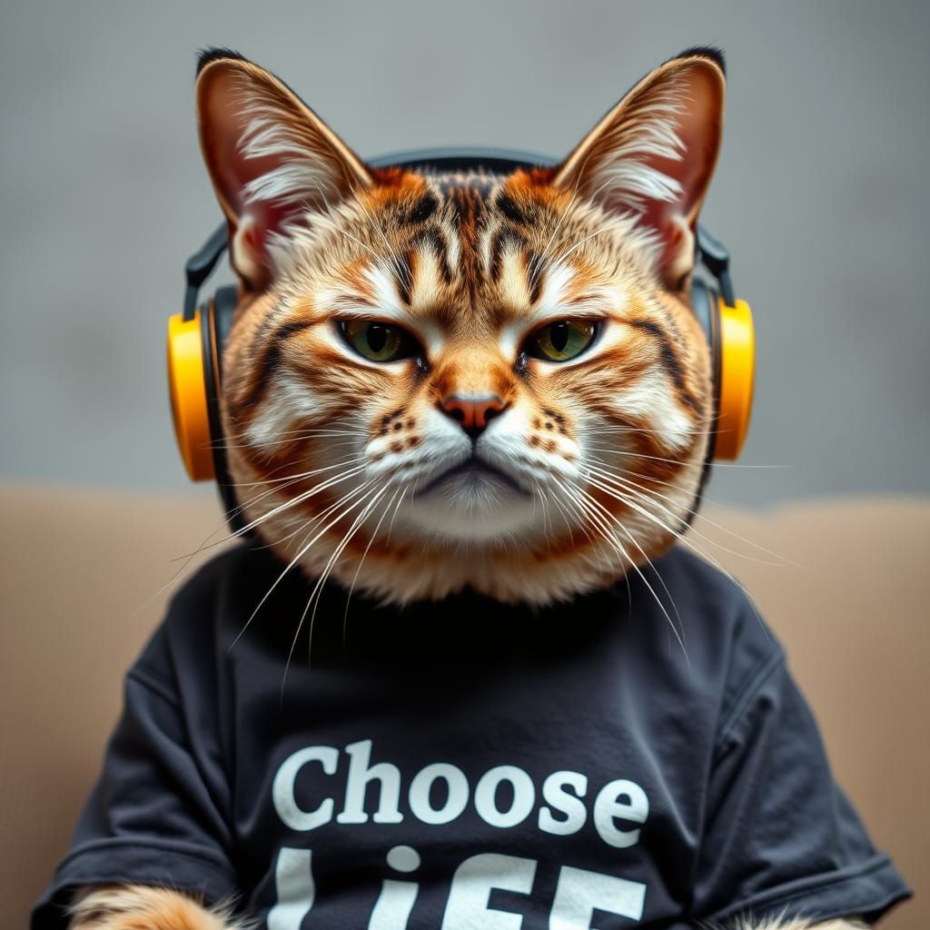 Annoyed Gen-X Cat in '70s Style