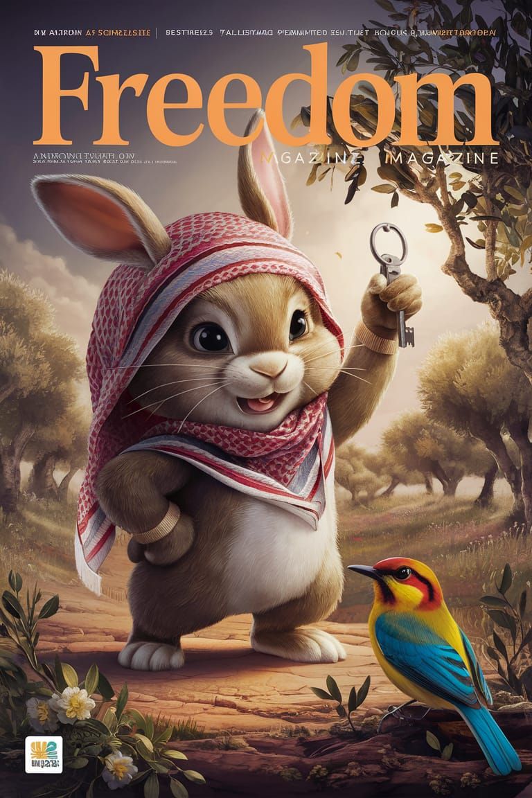 Rabbit "Freedom" magazine (Ideogram 1.0)