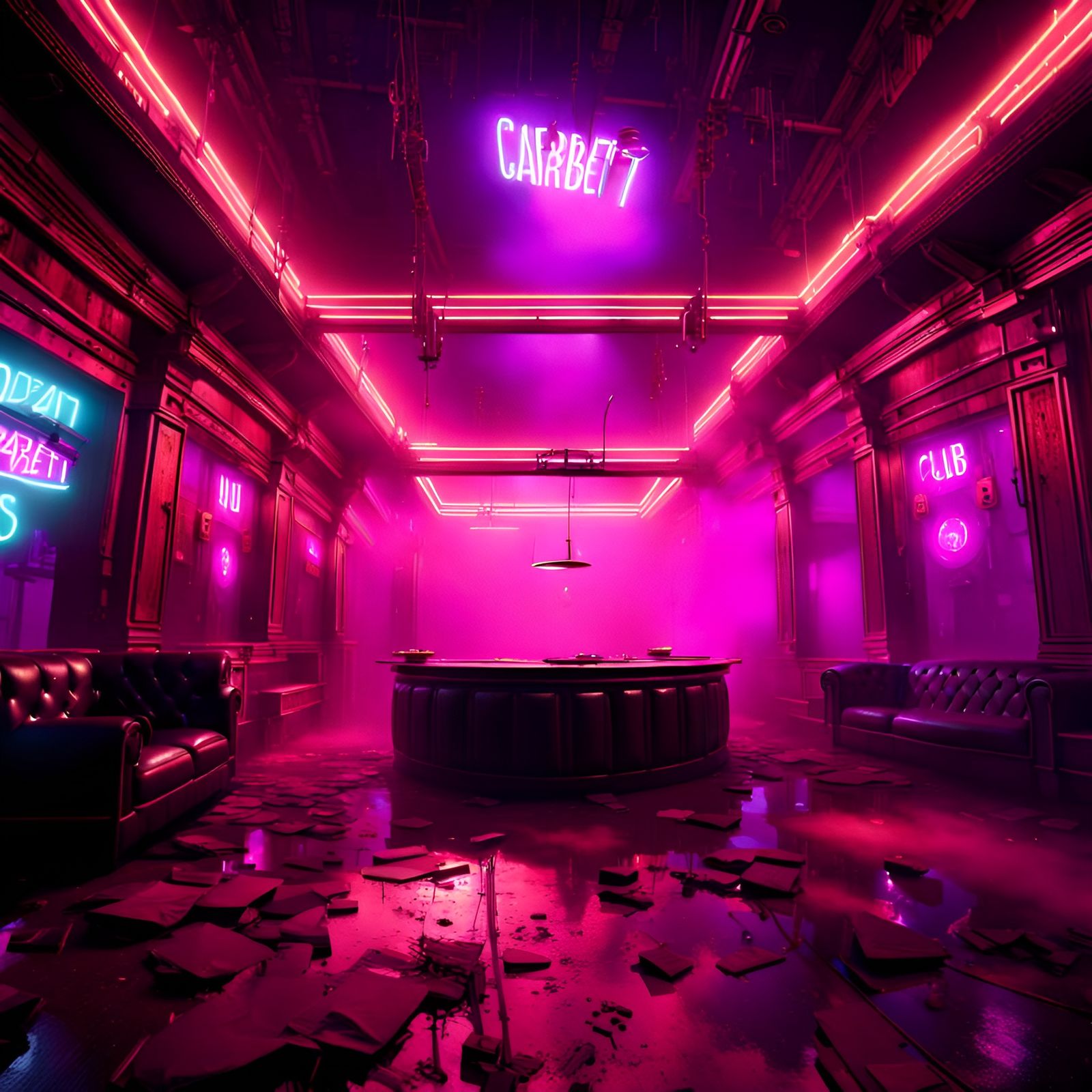 Neon Noir: Dilapidated Cabaret Nightclub