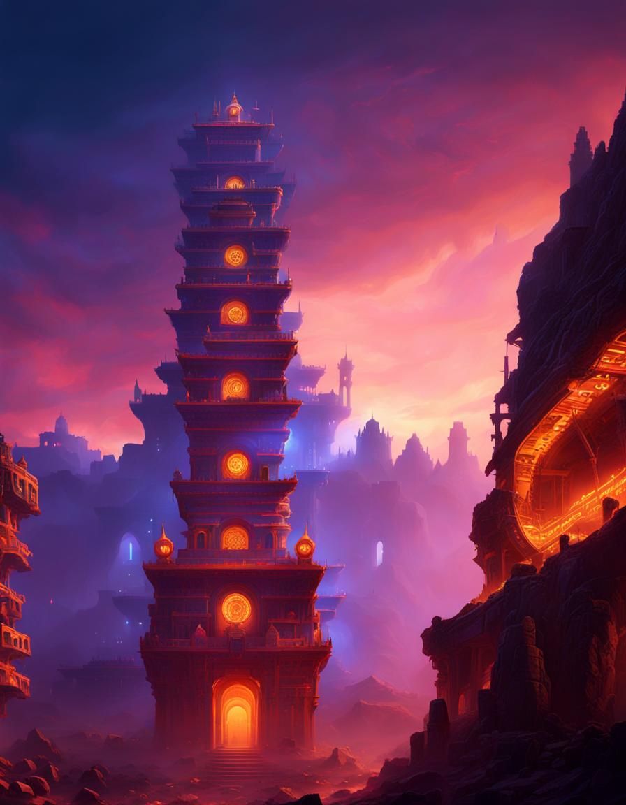 Mewar Tower of Victory in Dystopian Future