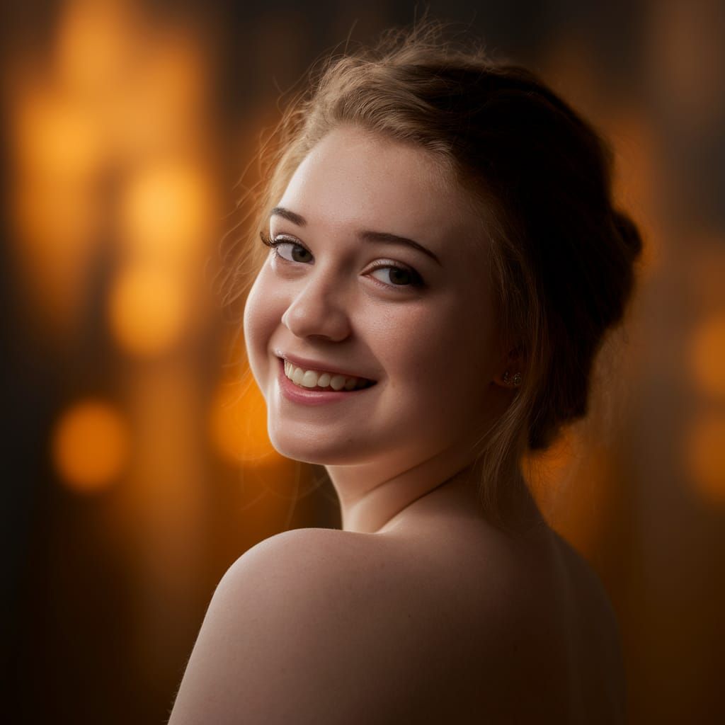 Intimate Portrait of a Young Woman in Warm Light