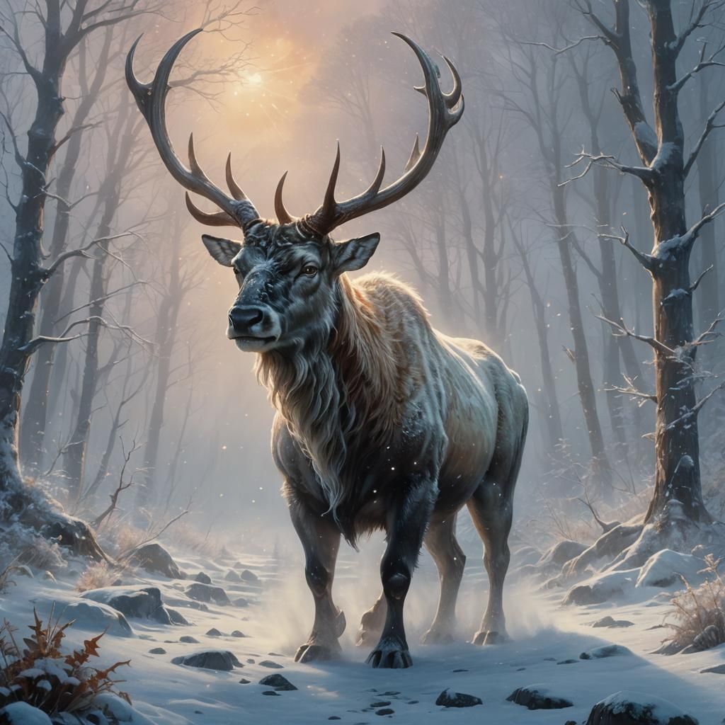 Arctic Carnivore in Ethereal Fantasy Landscape