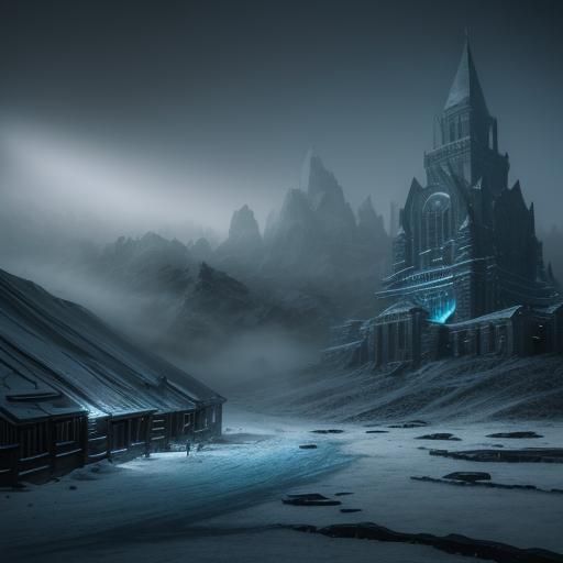 Frozen Metropolis Portrait in Mixed-Media Photography