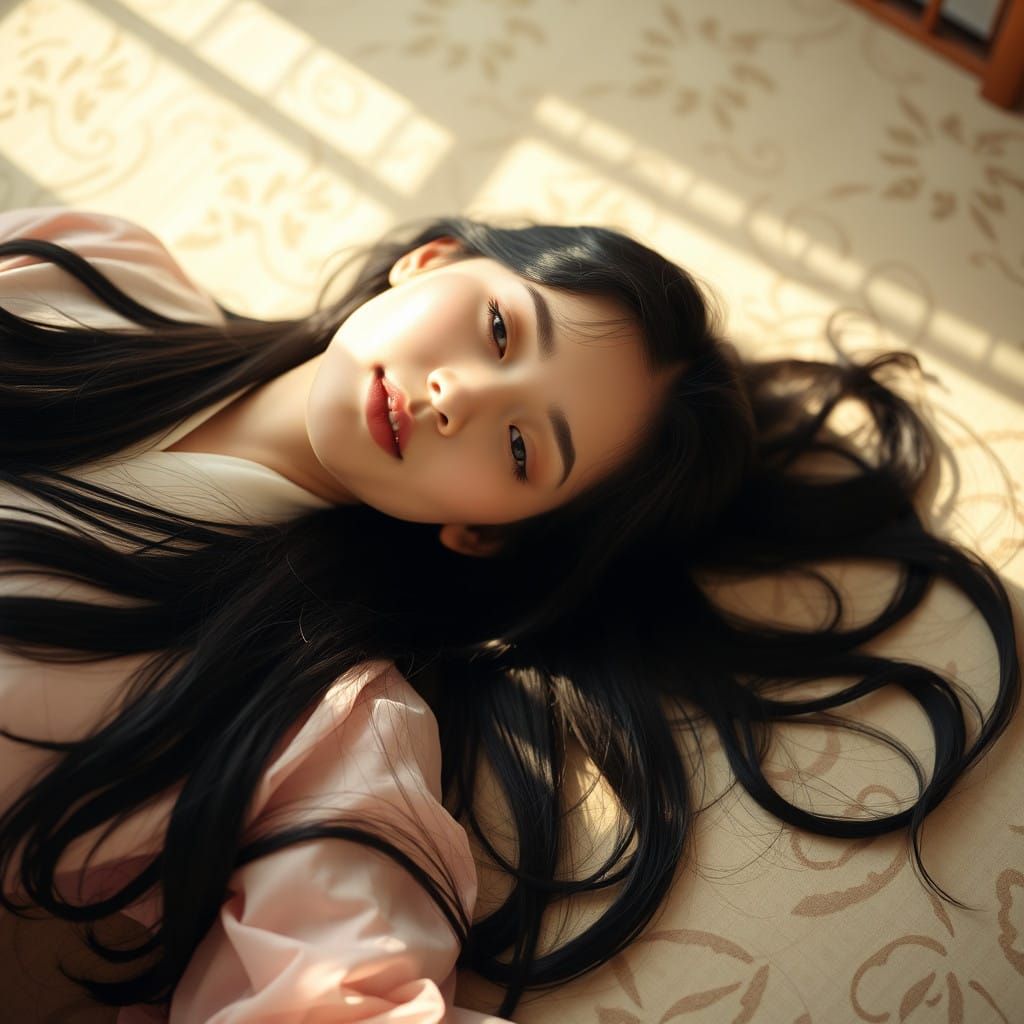 Ethereal Korean Beauty in Hanbok Attire