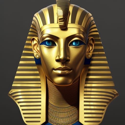 Hyperdetailed Golden Pharaoh Mask Concept Art