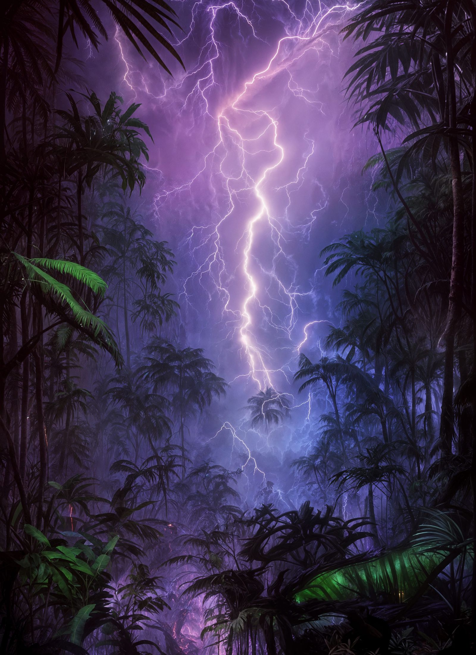 Tropical Thunderstorm: Expressionist Digital Concept Art