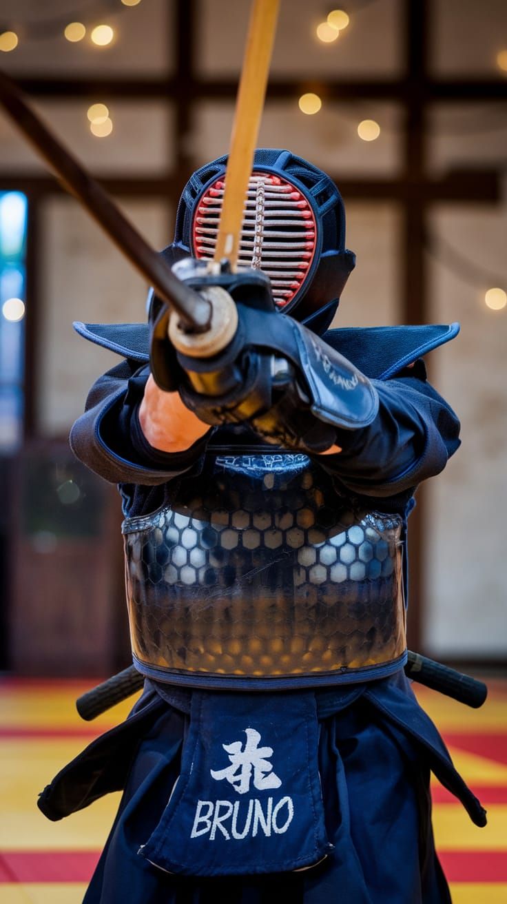 Kendo Fighter in Medieval Dojo: Professional Photography