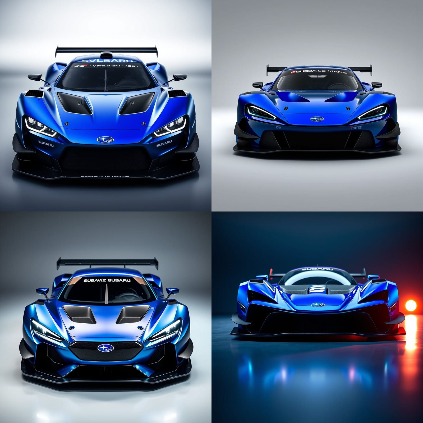 Futuristic Subaru Racing Car in Blue, High-Resolution Studio...
