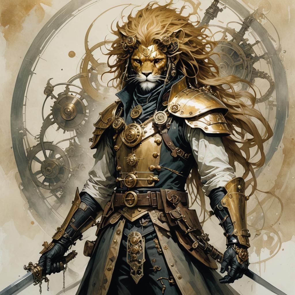 Golden lion warrior