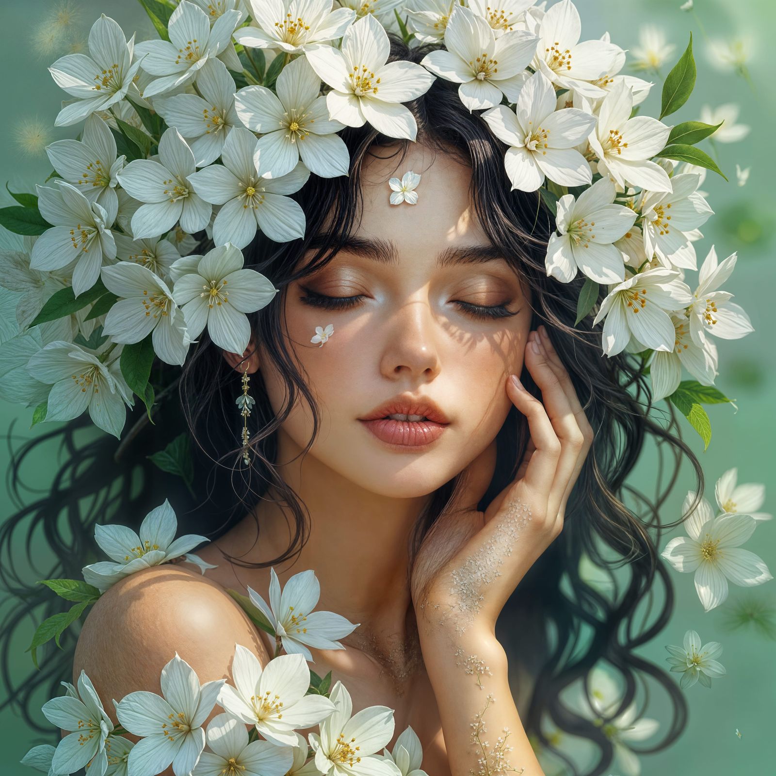 Fairies Adorned with Jasmine Flowers