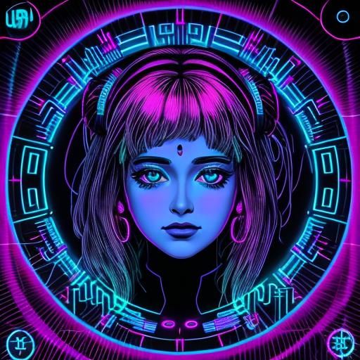 Harmonized Mind: Cymatics in Neon Retro Style