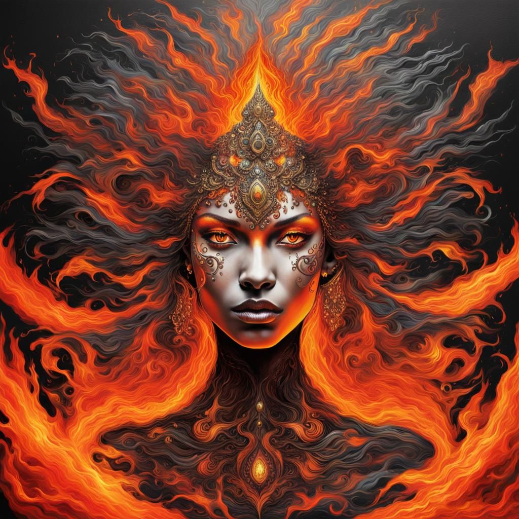 Stunning Fire Queen Emerges From Magical Flames