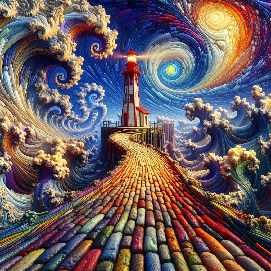 Van Gogh inspired lighthouse