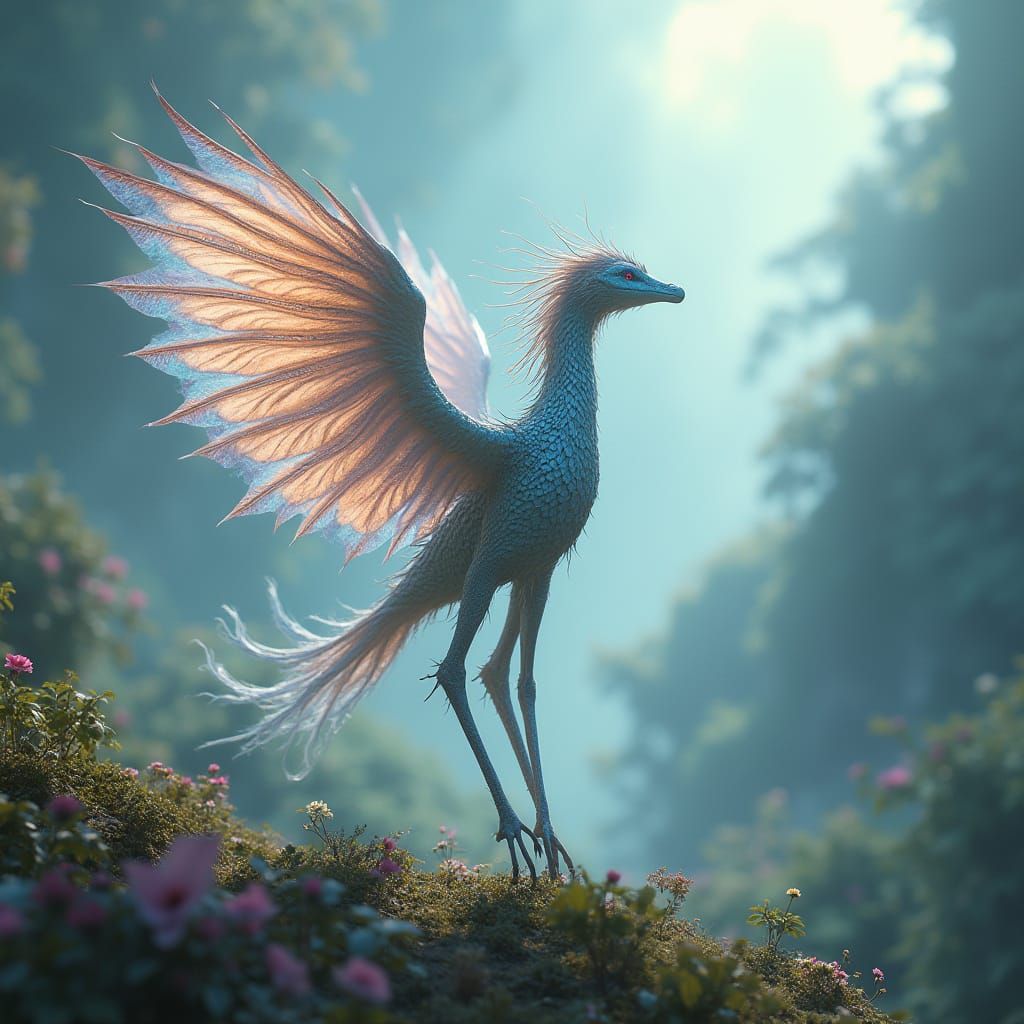 Ethereal Guardian in Iridescent Splendor