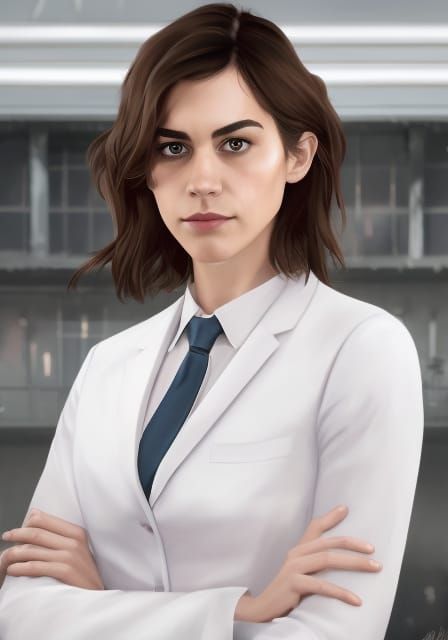 scientist wearing a tie