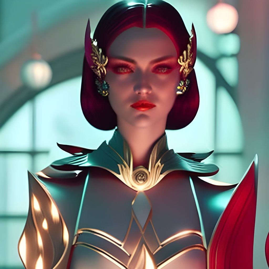 Moon Goddess Portrait in Art Nouveau Style