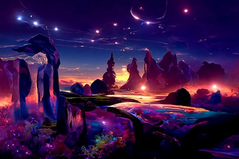 Cosmic Alien Landscape: A Digital Art Masterpiece