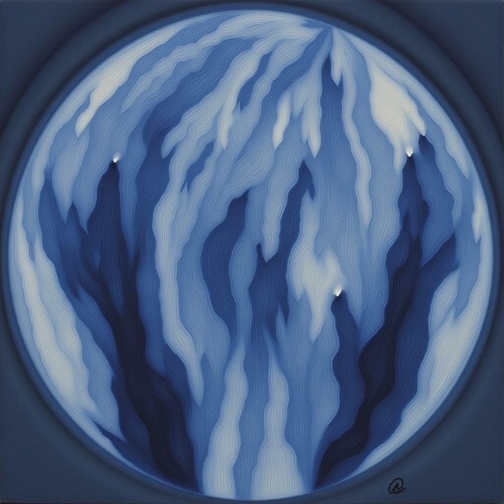 Abstract Blue Composition Exploring Constraint and Uniformit...