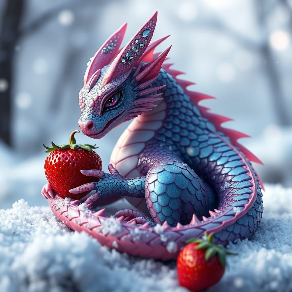 Ethereal Mijet Dragon in Winter Wonderland