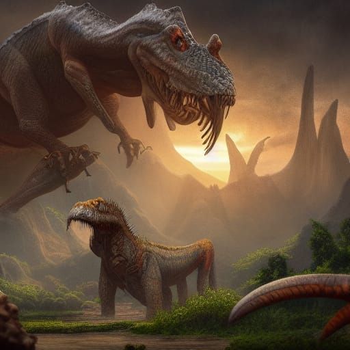 Fantastical Prehistoric World in Detailed Matte Painting