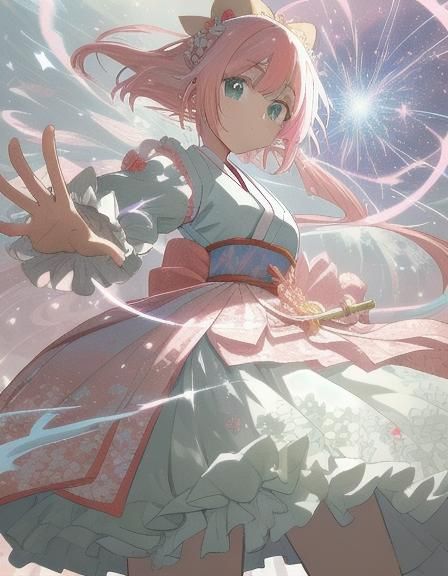 Anime Idol Girl in Sakuga-Inspired Style