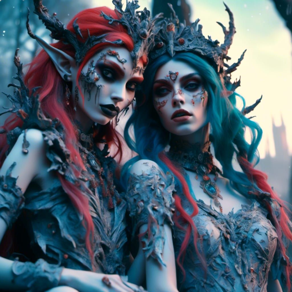 Elven Best Friends: Detailed Matte Painting