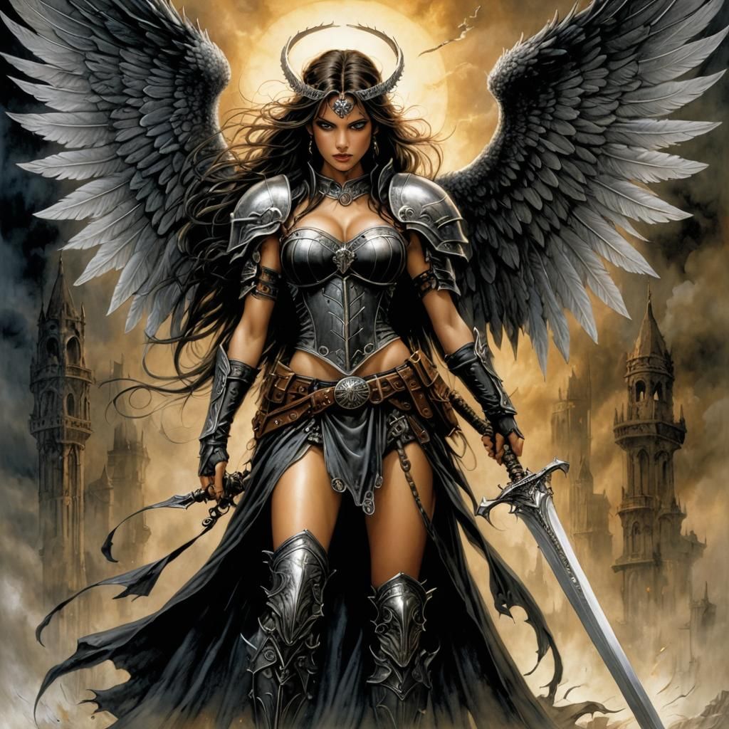 Warrior Angel in Dark Fantasy Art Style