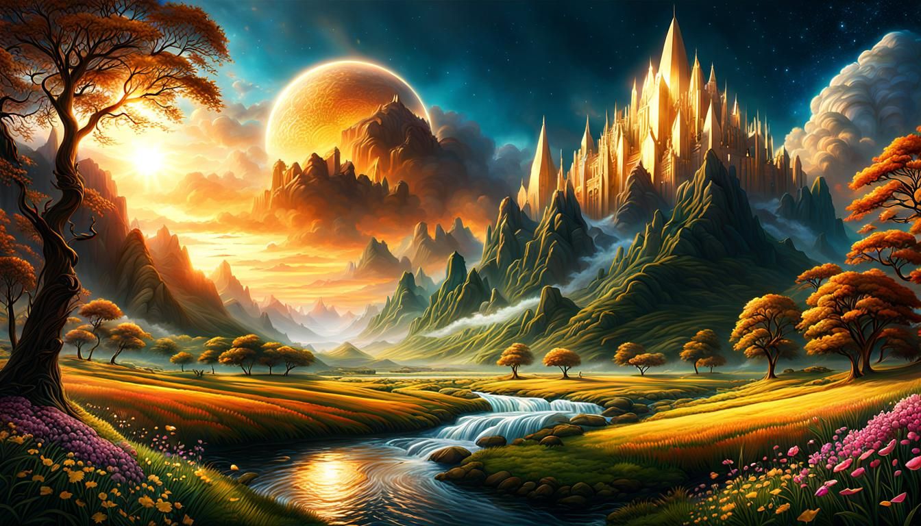 Detailed Digital Painting of Divine Blessings